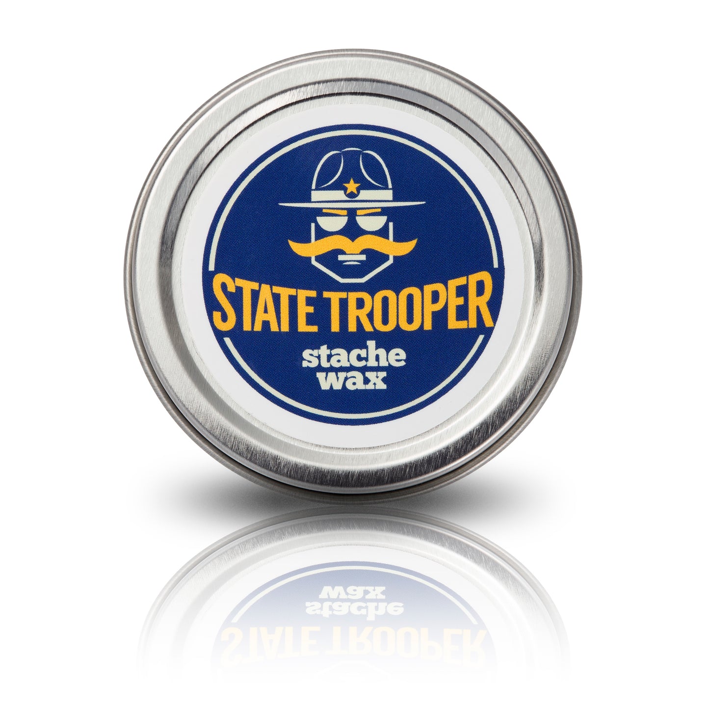 State Trooper Stache Wax - Mustache Wax (Medium Hold) with Natural Beeswax, Coconut Oil & Lanolin, Nourishes & Styles - Subtle Masculine Scent, Easy Application - 2oz Tin for Daily Use & Travel