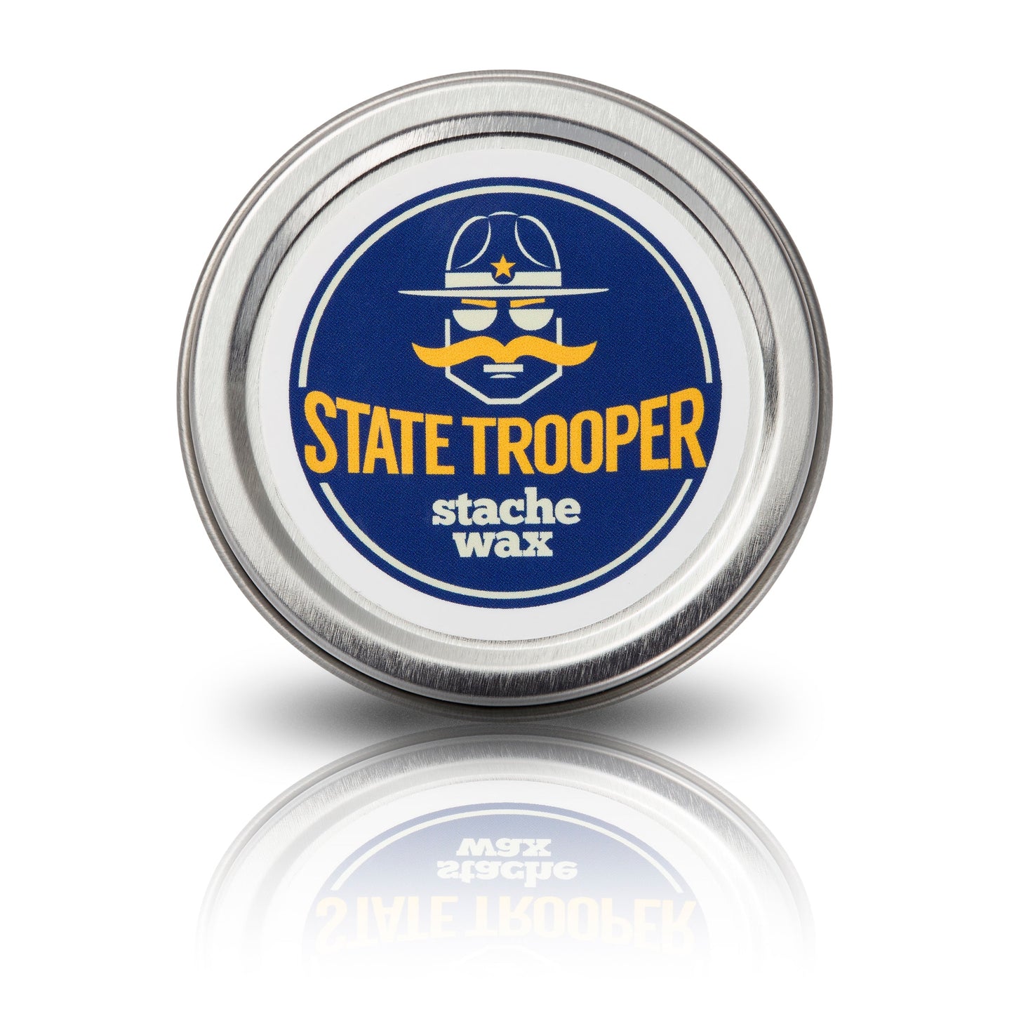 State Trooper Stache Wax - Mustache Wax (Medium Hold) with Natural Beeswax, Coconut Oil & Lanolin, Nourishes & Styles - Subtle Masculine Scent, Easy Application - 1 oz Tin for Daily Use & Travel